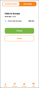 Mobile Self-Care App Available calls