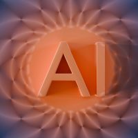 Photo by Zach M Ai letters on a glowing orange and blue background